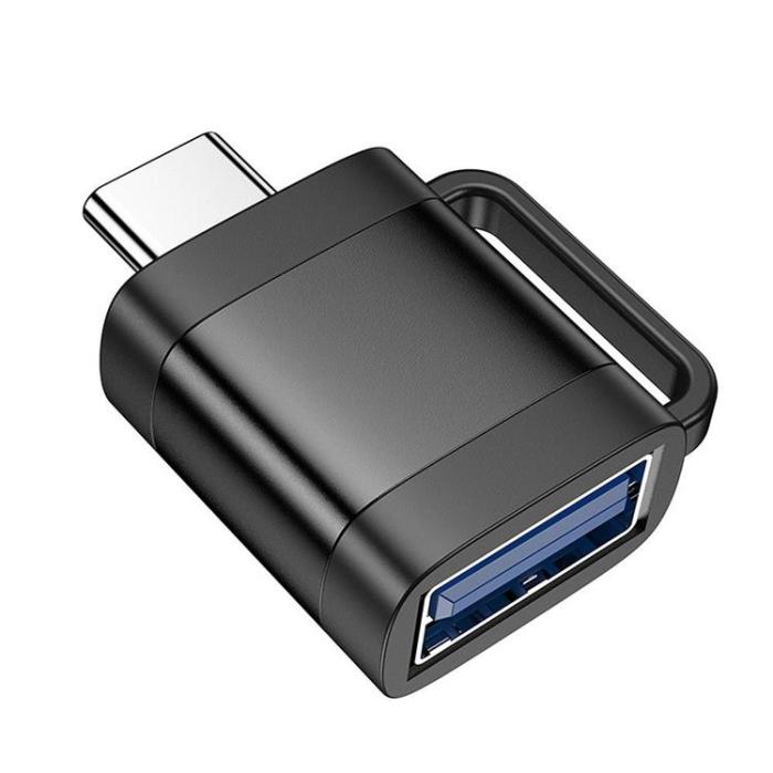 Hoco - Hoco Adapter OTG USB-C Till USB-A 3A UA31C - Svart