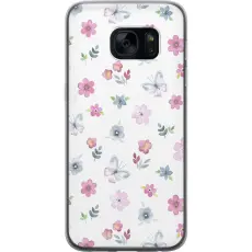 Gustaf - Mobilskal till Samsung Galaxy S7 med Blommor och fj&auml;rillar