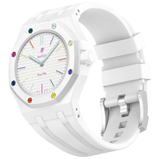 A-One Brand - Swatch Royal Pop Silikonarmband med Integrerat Skyddsskal - Vit