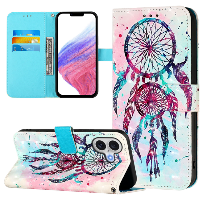 A-One Brand - iPhone 17 Plånboksfodral Printing Pattern Med Strap