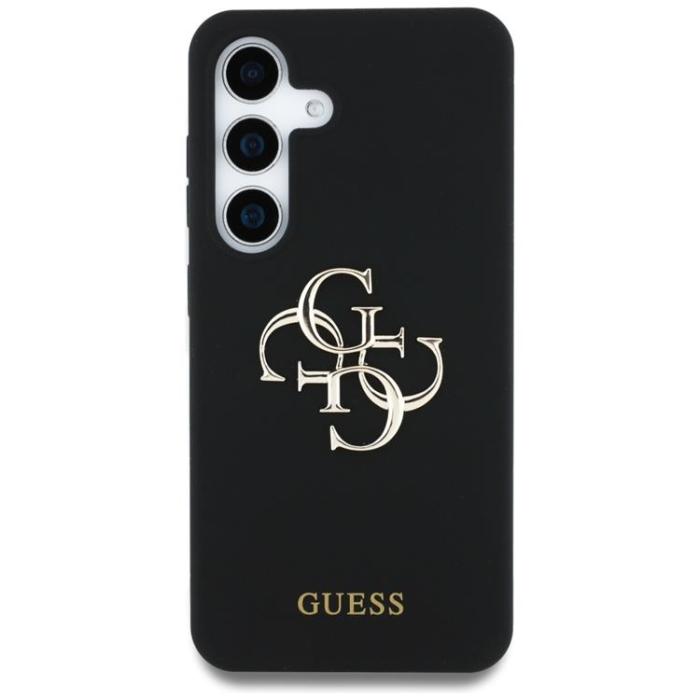 Guess - Guess Galaxy S25 Mobilskal Silikon Big 4G Bottom Script - Svart