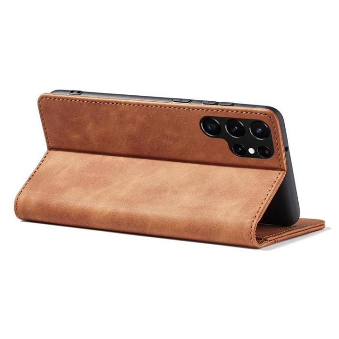 OEM - Galaxy S22 Ultra Plånboksfodral Magnet Fancy - Brun