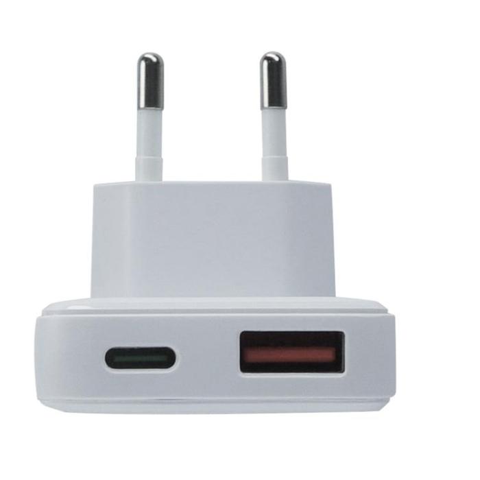 QUALO - QUALO Snabbladdare 45W 1xUSB-A 1xUSB-C GaN Ultra Slim - Vit
