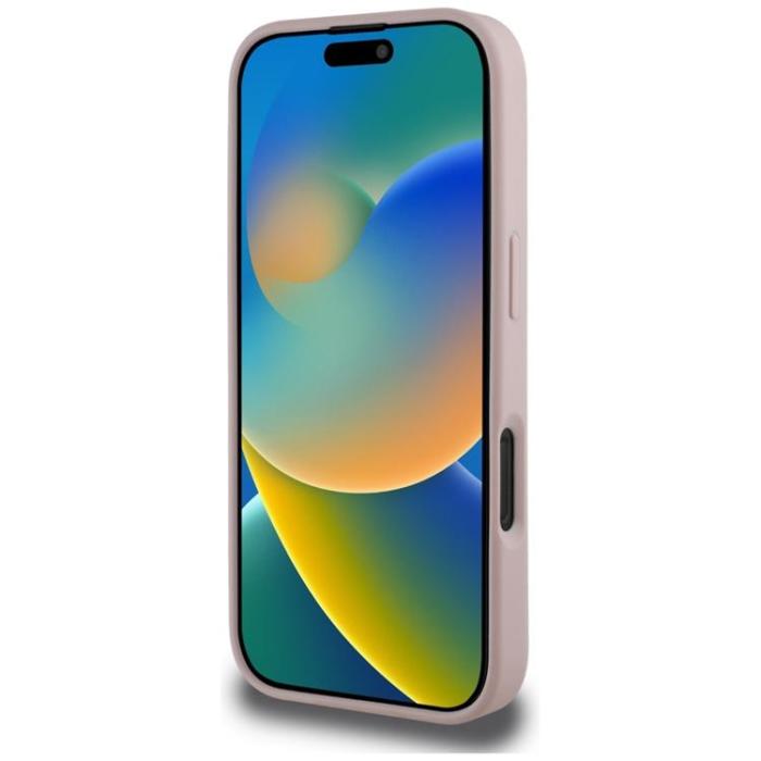 Guess - Guess iPhone 16 Pro Max Mobilskal Grained Big 4G Small Classic Logo - Rosa