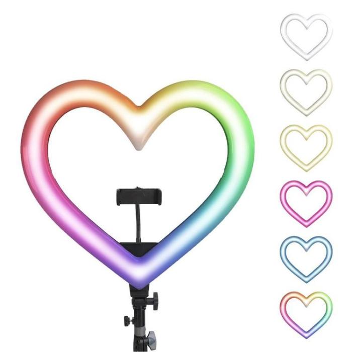 OEM - LED Ring lamp Heart 10 tum med hållare till mobil
