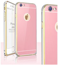 OEM - JFX Metallbumper-skal till iPhone 6 /6S (Rose gold - Silver)