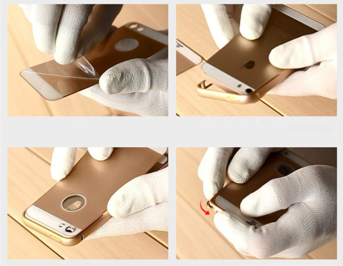 OEM - JFX Metallbumper-skal till iPhone 6 /6S (Rose gold - Gold)