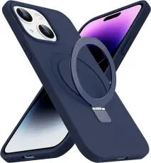 OEM - iPhone 15 Plus Mobilskal Magsafe Liquid Silikon - Marinblå