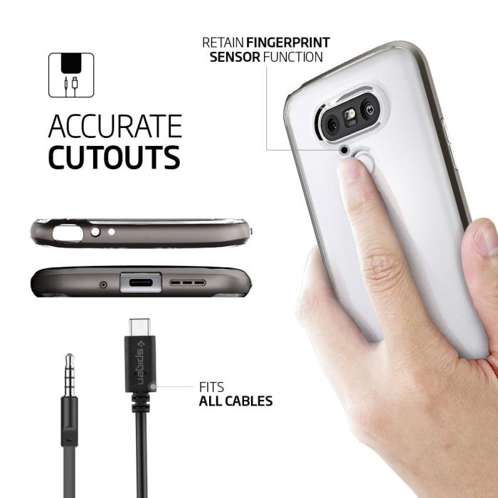 UTGATT5 - SPIGEN Neo Hybrid Crystal Skal till LG G5 - Gunmetal