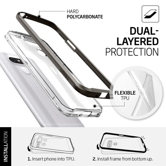 UTGATT5 - SPIGEN Neo Hybrid Crystal Skal till LG G5 - Gunmetal