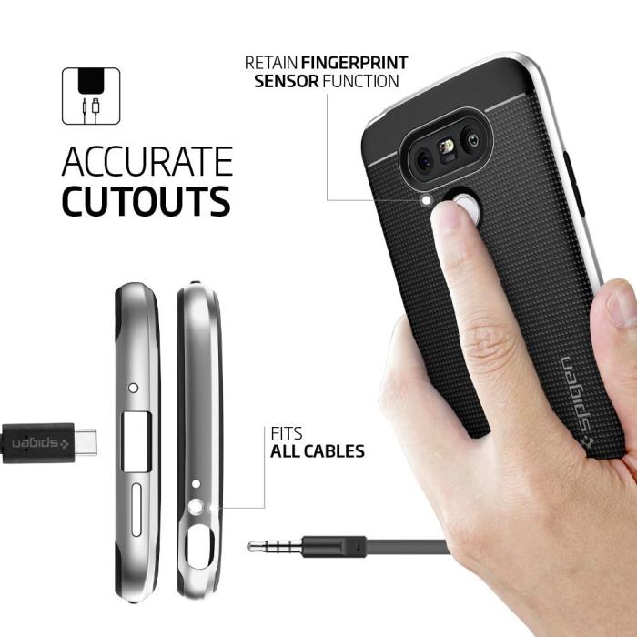 UTGATT5 - SPIGEN Neo Hybrid Skal till LG G5 - Silver
