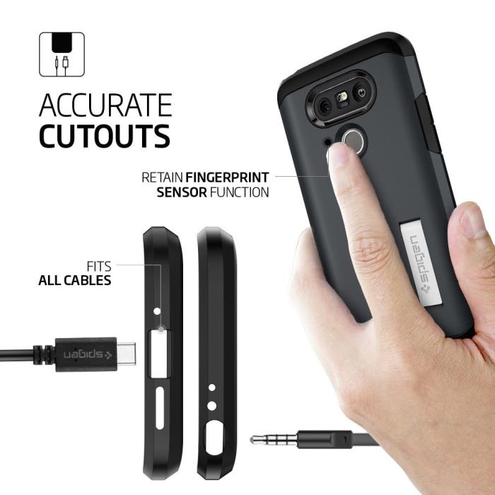 UTGATT5 - SPIGEN Tough Armor Skal till LG G5 - Metal Slate