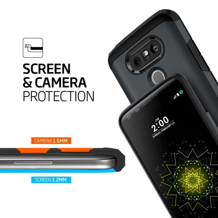 UTGATT5 - SPIGEN Tough Armor Skal till LG G5 - Metal Slate