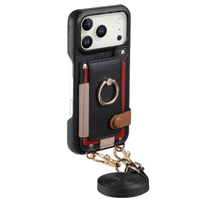 A-One Brand - iPhone 17 Pro Mobilskal med Korthållare Ring Kickstand