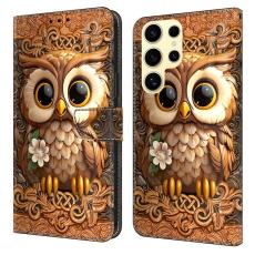 OEM - Mobilskal till Samsung Galaxy S26 Ultra TPU + KonstL&auml;der - R&ouml;d Uggla