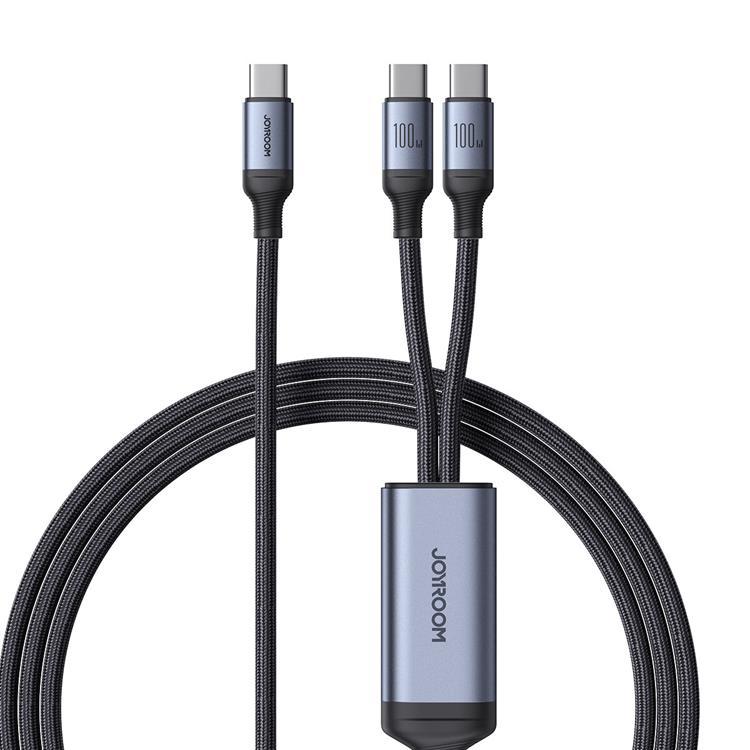 Joyroom 2in1 USB-C till USB-C kabel 100W 1.5m - Svart | 3541 | AlltMobil