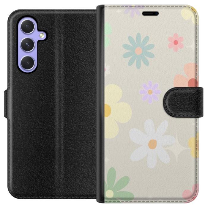 iSecrets - Plånboksfodral till Samsung Galaxy A54 med fejdande blommor