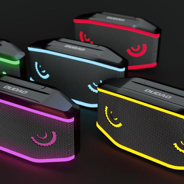 Dudao - Dudao Vattentät IP7 Trådlös Bluetooth 5.0 RGB 5W 1200mAh Högtalare - Svart