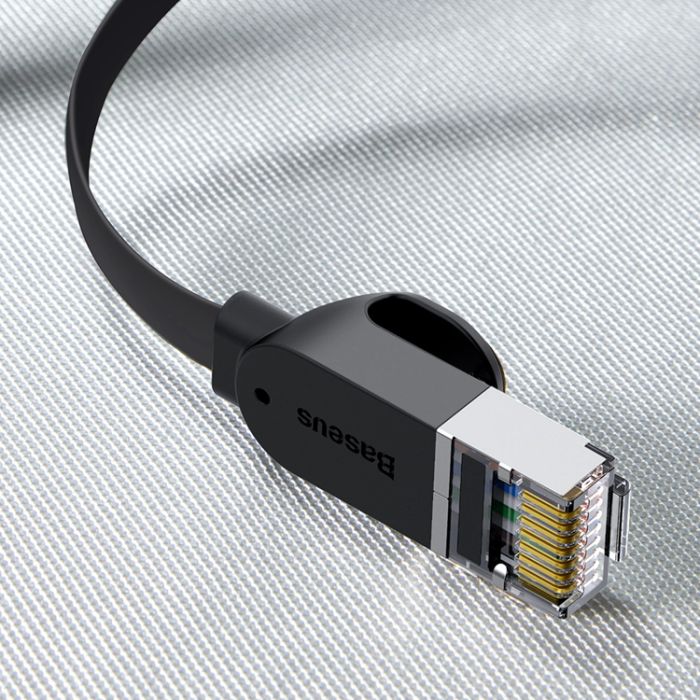 BASEUS - Baseus Cat6 RJ45 1m Flat Ethernet Nätverk Kabel - Svart