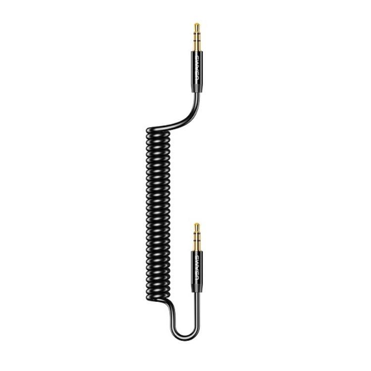 USAMS Aux Kabel Jack 3.5mm till 3.5mm 1.2m Spring - Svart | 1867 | AlltMobil