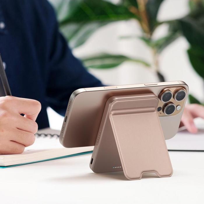 Satechi - Satechi Qi2 MagSafe Powerbank 5000mAh med Stativ - Desert Rose