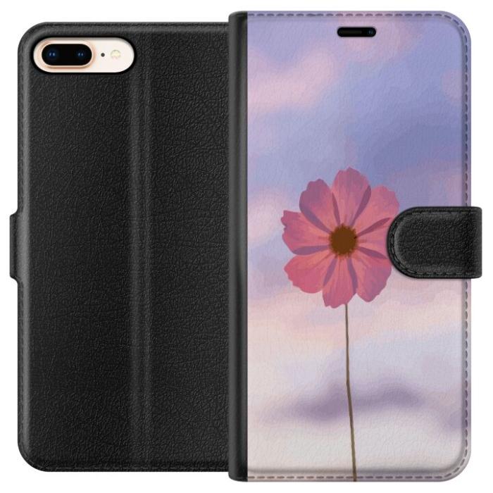 iSecrets - Plånboksfodral till Apple iPhone 8 Plus med Rosa blomma