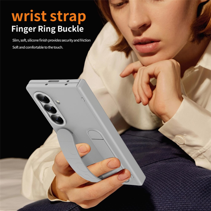 A-One Brand - Galaxy Z Fold 7 Mobilskal Kickstand Armband - Grå