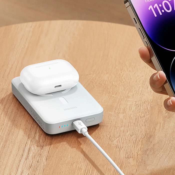 BASEUS - Baseus Mini Magnetisk Trådlös Powerbank 10000mAh 30W - Vit