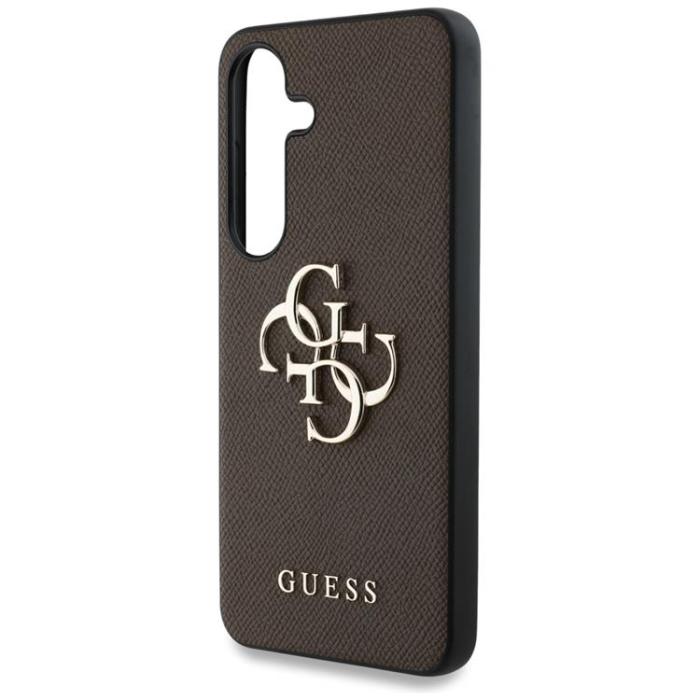 Guess - Guess Galaxy S25 Plus Mobilskal Grained Big 4G Logo Small Classic - Brun