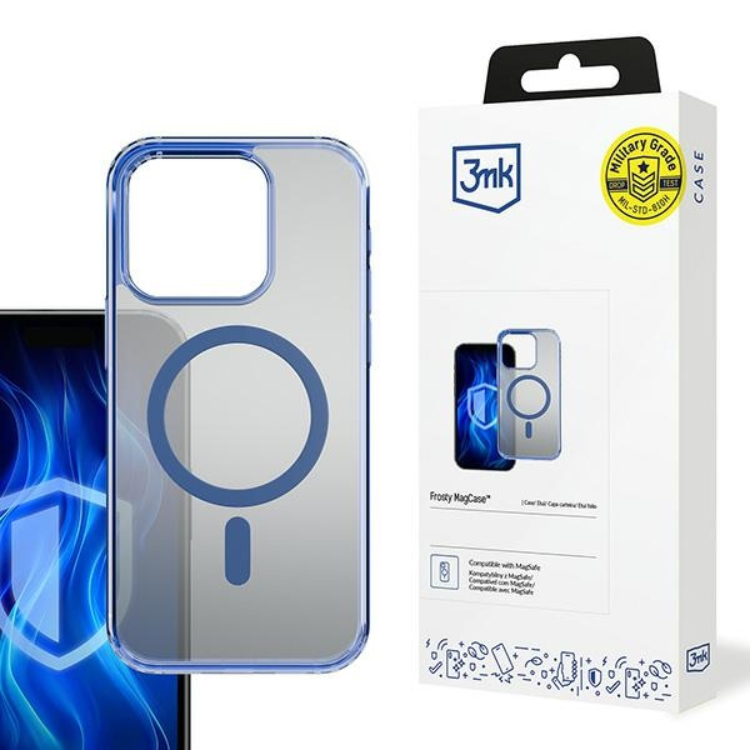 3MK iPhone 15 Pro Mobilskal MagSafe Frosty - Blå | 2353 | AlltMobil