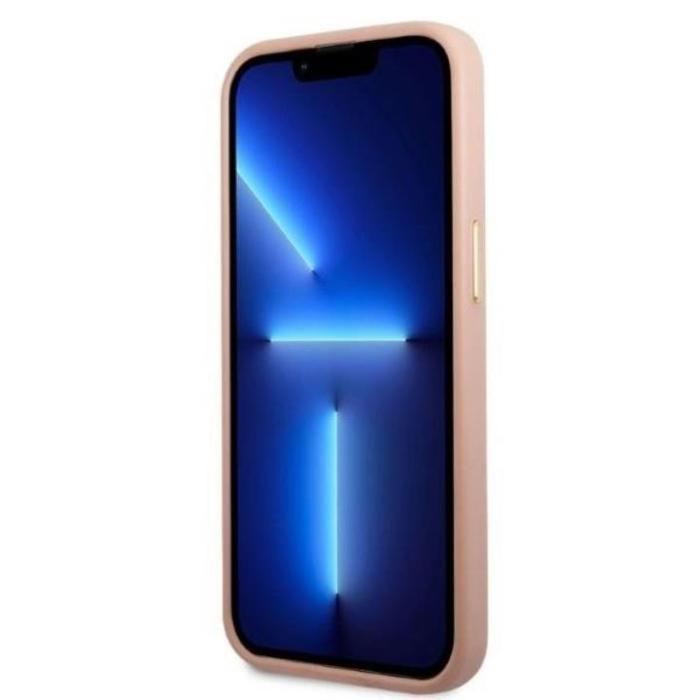 Guess - Guess iPhone 13 Pro Skal MagSafe Peony Logo Plate - Rosa