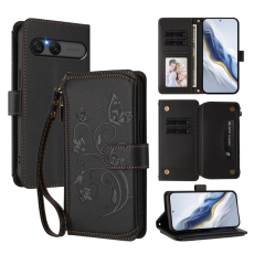 A-One Brand - Sony Xperia 10 VII Plånboksfodral Butterfly Floral - Svart