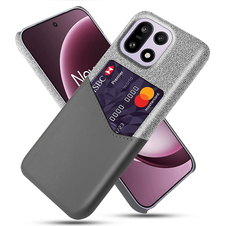 Mobilskal till OnePlus 15 5G Korthållare Cloth Texture - Grå (Grå) | 2353 | AlltMobil