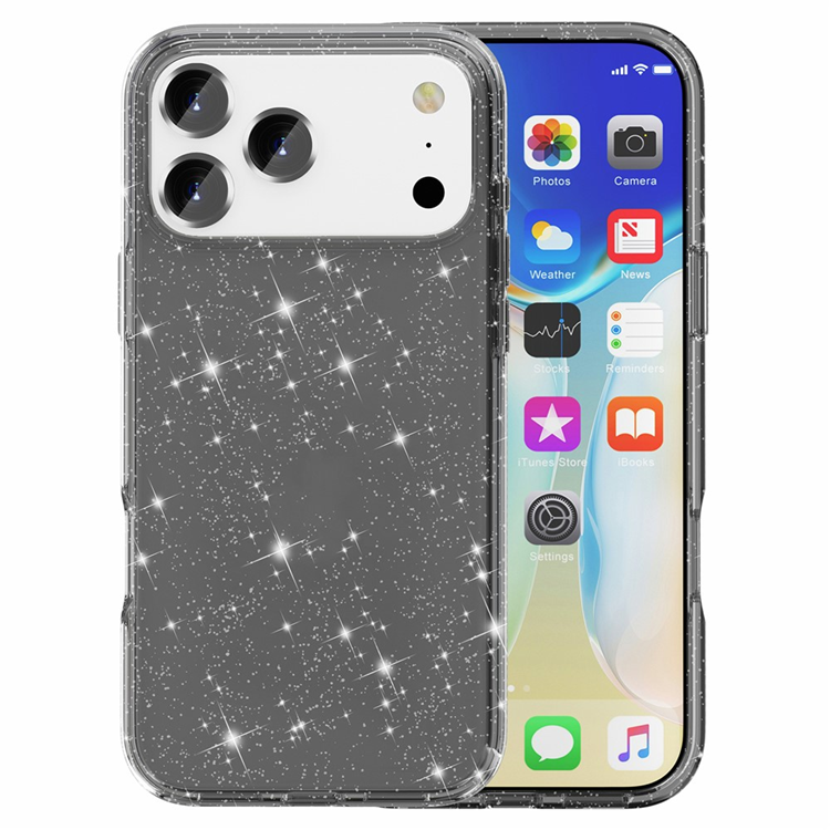 AMORUS iPhone 17 Pro Max Mobilskal Shockproof - GlitterSvart | 2353 | AlltMobil