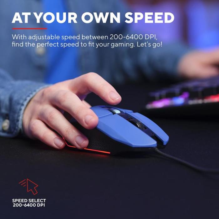 Trust - TRUST GXT 109B Felox Illuminated Gaming Mus - Blå