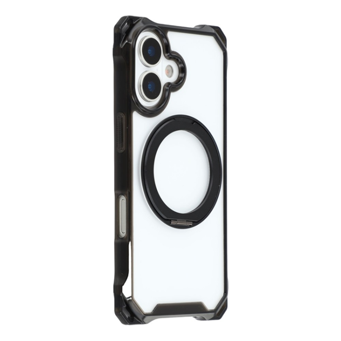 A-One Brand - iPhone 17 Mobilskal MagSafe Ring Kickstand - Svart