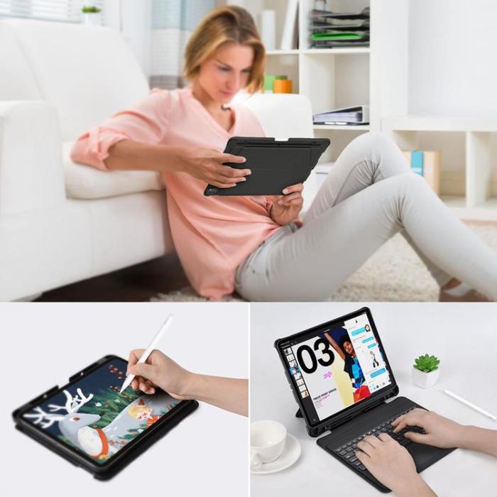 Choetech - Choetech iPad Pro 12.9' 2020/2021 Tangentbords Fodral Trådlöst Bluetooth - Svart
