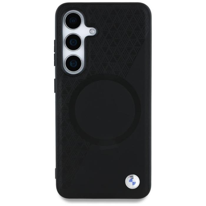 BMW - BMW Galaxy S25 Mobilskal MagSafe Läder Half Textured - Svart