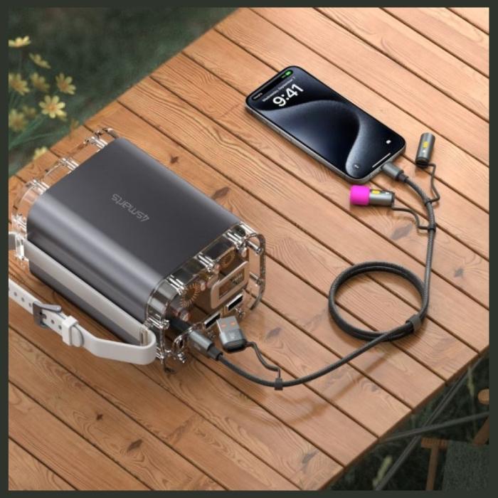 4smarts - 4smarts 4in1 USB-C Till USB-C/USB-A Kabel 60W 1m - Svart