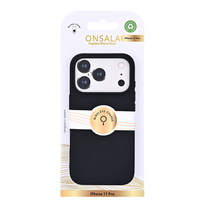 Onsala - ONSALA iPhone 17 Pro Mobilskal med Silikonkänsla - Svart