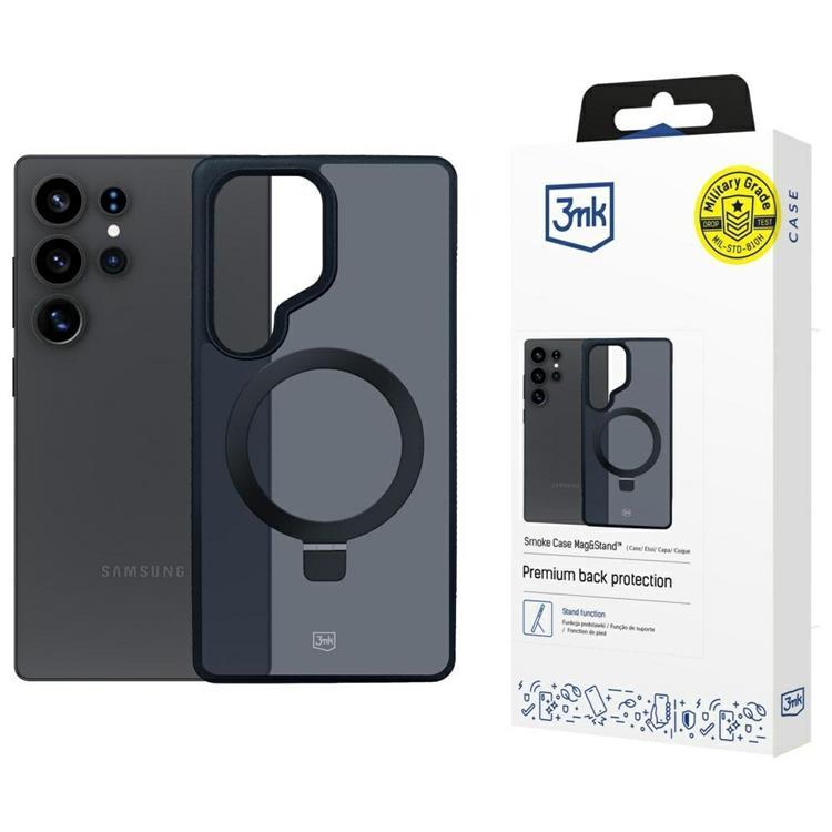 3MK Galaxy S25 Ultra Mobilskal MagSafe Smoke Mag&Stand - Svart | 2353 | AlltMobil