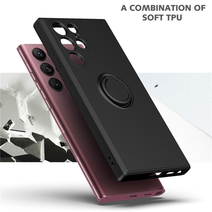 A-One Brand - Galaxy S23 Skal Ringhållare Kickstand Shockproof - Svart