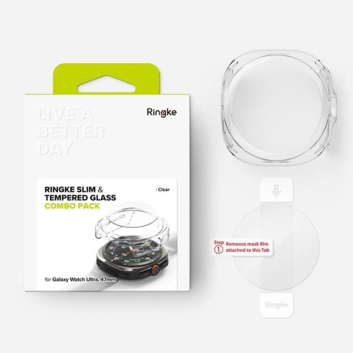Ringke - Ringke Samsung Galaxy Watch Ultra (47 mm) Skal + Härdat Glas Skärmskydd