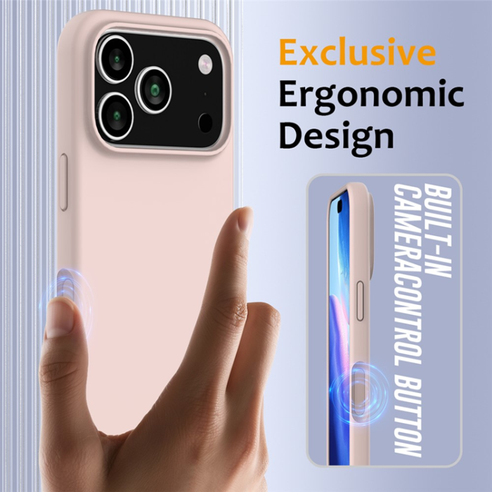 A-One Brand - iPhone 17 Pro Max Mobilskal MagSafe Silikon Anti-Drop - Rosa