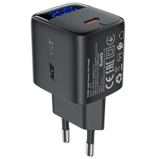 Acefast - ACEFAST GaN Snabbladdare 20W USB-C EU A113 LED - Svart