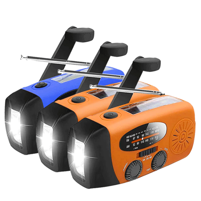 UTGATT1 - [3 PACK] Vevradio 2000mAh Powerbank, Ficklampa - 1 Blå 2 Orange