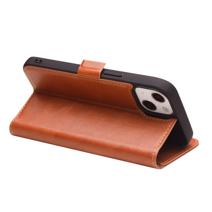 QIALINO - QIALINO iPhone 13 Mini Plånboksfodral Äkta Läder Flip Folio