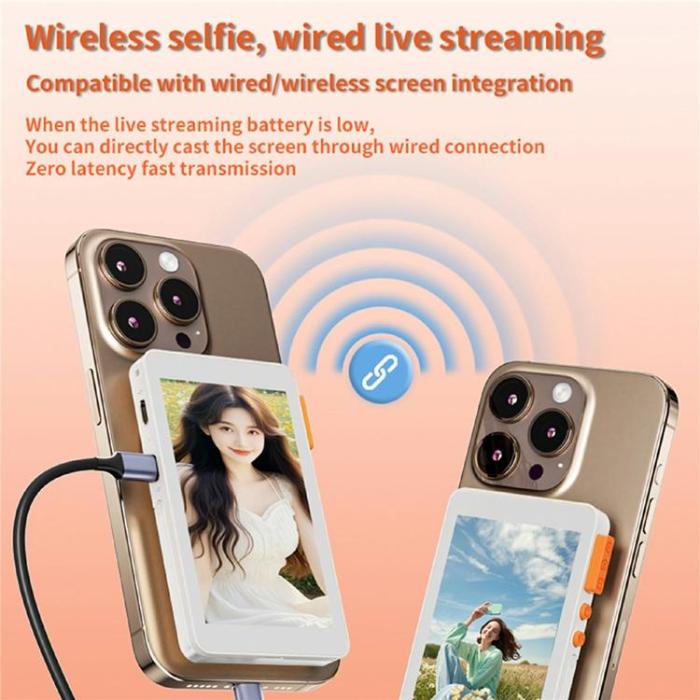 OEM - 8in1 Multifunktionell Mobilselfie Livestreaming Skärmspeglingsenhet X40F - Vit