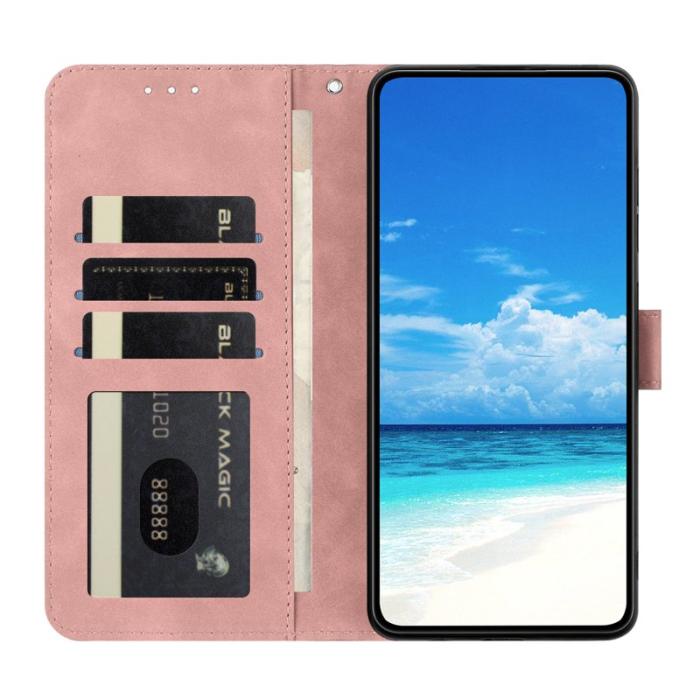 OEM - Samsung Galaxy A57 Plånboksfodral Konstläder Ställ Skydd - Roséguld