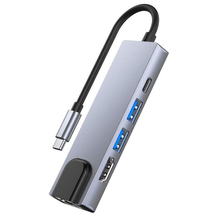 Tech-Protect - Tech-Protect V3-Hub Adapter 5in1 - Grå